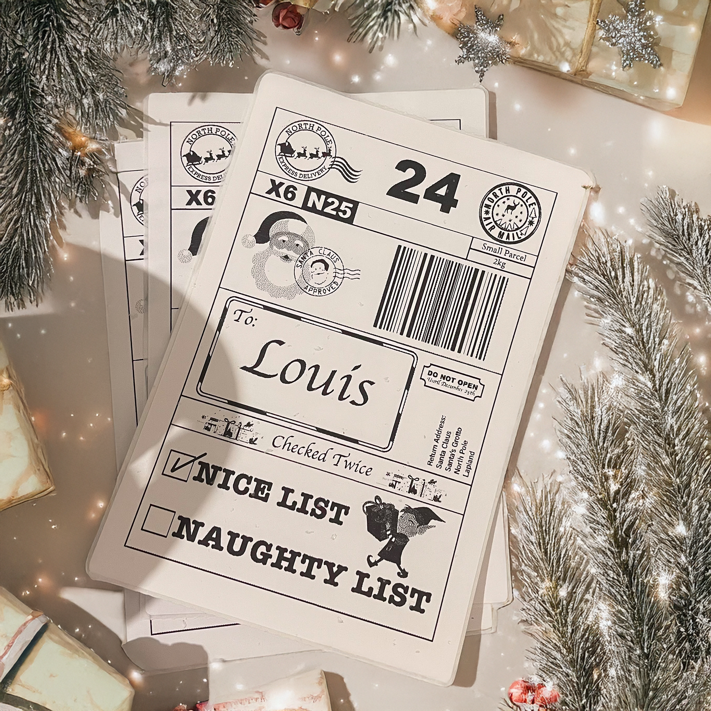 Customisable North Pole Delivery Labels (10pcs)